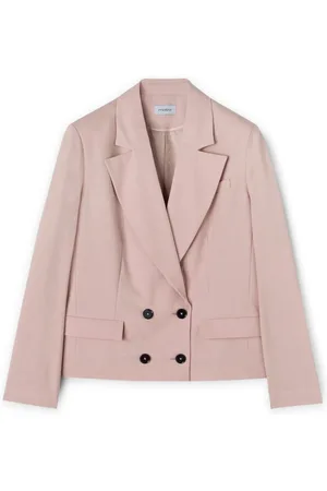 Motivi Jassen, Dames, Roze, 2Xs, Polyester, Dubbelrijige jas gemaakt van polyviscose