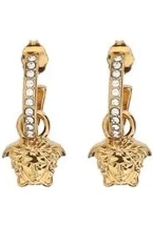 VERSACE Accessoires, Dames, Geel, ONE Size, Iconische Medusa Head Oorbellen