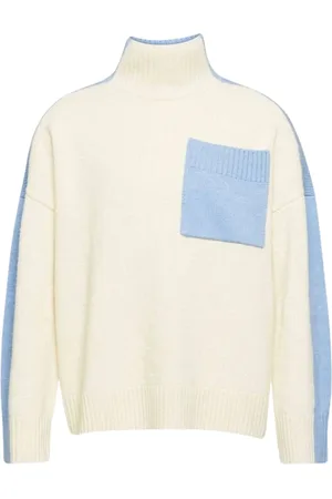 J.W.Anderson Truien, Dames, Blauw, XS, Wol, Twee-Tinten Zaktrui