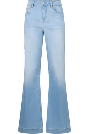 Liu Jo Jeans, Dames, Blauw, W32, Katoen, Flare Leg Jeans met Metalen Logo
