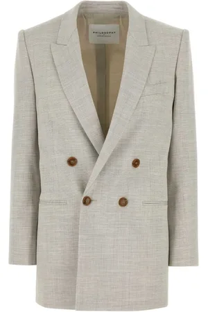Serafini Mantels, Dames, Grijs, S, Katoen, Stijlvolle Blazers en Vesten Collectie