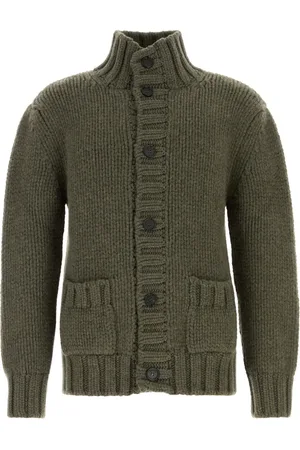 Salvatore Ferragamo Truien, Heren, Groen, L, Wol, Turtle Neck Gebreide Trui