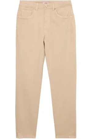 Oltre Broeken, Dames, , 3Xl, Katoen, Skinny broek van katoen en Tencel met decoratieve knoop
