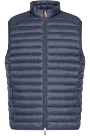save the duck Jassen, Heren, Blauw, M, Blauw Gewatteerd Mouwloos Jack