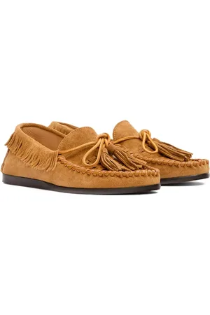 Isabel Marant Schoenen, Dames, Bruin, 37 EU, Bruine Loafer Schoenen met Grafische Kant