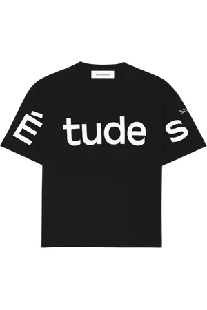 Etudes Tops, Heren, Zwart, XS, Katoen, Relax Big T-Shirt Zwart