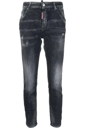 Dsquared2 Jeans, Dames, Zwart, 2Xs, Katoen, Italiaanse Jeansbroek Stijlvol Ontwerp