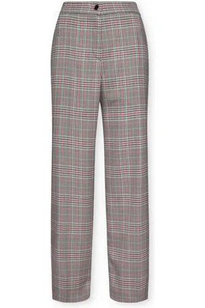 Elena Miro Broeken, Dames, Grijs, M, Broek met glencheck-patroon