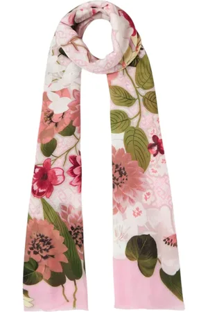 Liu Jo Accessoires, Dames, Veelkleurig, ONE Size, Bamboe, Bamboe Patroon Sjaal met Rafelranden