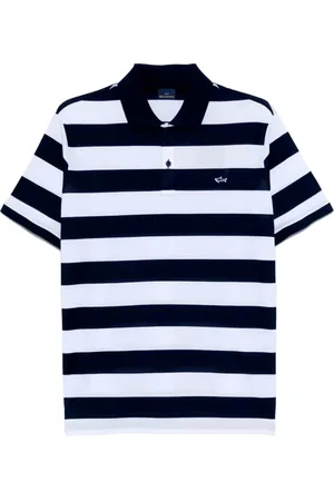 Paul & Shark Tops, Heren, Blauw, L, Katoen, Polo van katoen met korte mouwen