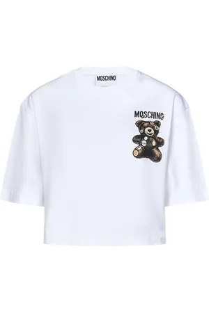 Moschino Tops, Dames, Wit, XS, Katoen, Witte Teddybeer T-shirt