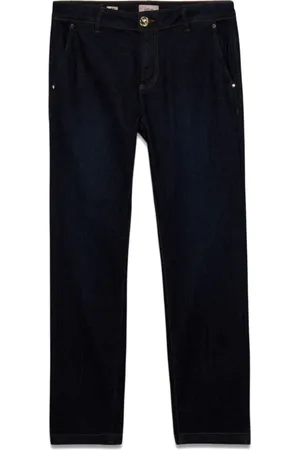Oltre Jeans, Dames, Blauw, 3Xl, Denim, Rinse-Denim-Chinohose