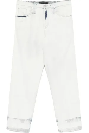 Federico Cina Jeans, Heren, Blauw, M, Bloemen Geborduurde Lichtblauwe Jeans