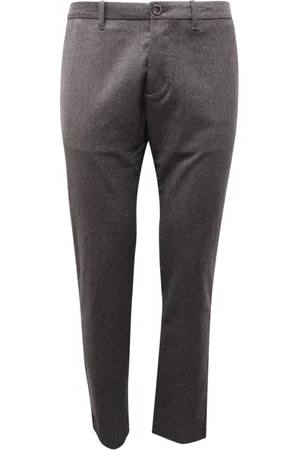 Nine In The Morning Broeken, Heren, Grijs, L, Wol, Eenvoudige wollen blend broek Made in Italy