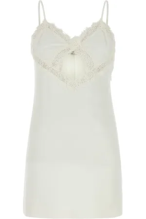 BLUMARINE Kleedjes, Dames, Wit, XS, Satin Jurk