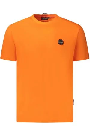 Napapijri Tops, Heren, Oranje, L, Katoen, Oranje Katoenen T-shirt