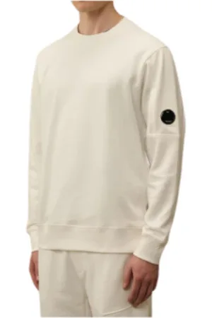 C.P. Company Sweatshirts & Hoodies, Heren, , S, Katoen, Lichtgewicht Crew Neck Sweatshirt met Geribbelde Details