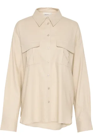 Gestuz Blouses & Shirts, Dames, , M, Linnen, Linnen Shirt met Ancient Scroll Design