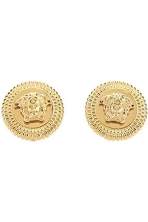 VERSACE Accessoires, Dames, Geel, ONE Size, Gouden Medusa Stud Oorbellen