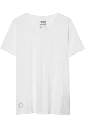 Zadig & Voltaire Tops, Heren, Wit, M, Wit Terry T-shirt