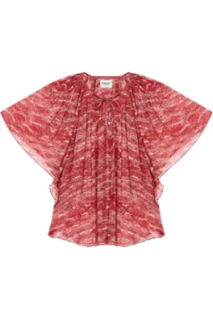 Isabel Marant Blouses & Shirts, Dames, Rood, XS, Chiffon, Gedrukte Chiffon Flowy Top