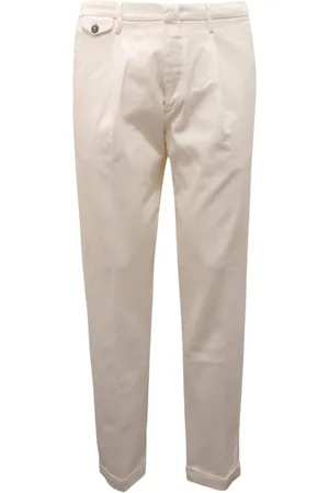 MICHAEL COAL Broeken, Heren, Wit, L, Regular Fit Broek Made in Italy
