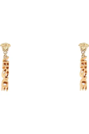 VERSACE Accessoires, Dames, Geel, ONE Size, Stijlvolle Oorbellen voor een chique uitstraling