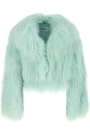 Self-Portrait Jassen, Dames, Groen, M, Groene Shearling Jas