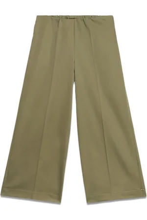 Oltre Broeken, Dames, Groen, 4Xl, Katoen, Cropped Palazzo Broek in Katoenmix