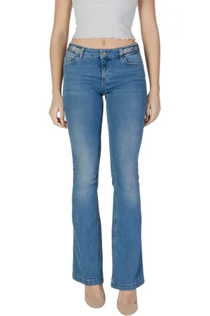 Liu Jo Jeans, Dames, Blauw, W33, Denim, Wijd uitlopende Blauwe Denim Jeans