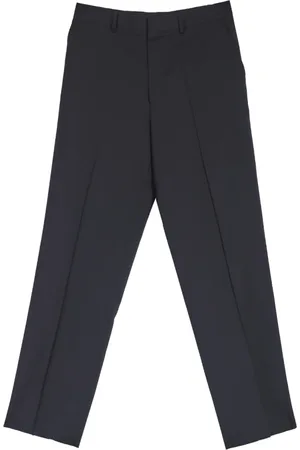 Moschino Broeken, Heren, Zwart, L, Leer, Zwarte Wijde Pijp Getailleerde Broek