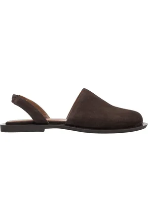 Estro Schoenen, Dames, Bruin, 37 EU, Donkerbruine fluwelen sandalen voor dames met een bedekte teennaad