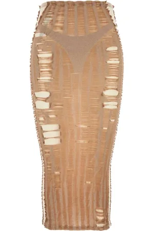 Diesel Rokken, Dames, Bruin, M, Katoen, Kameel Katoenmix Rok