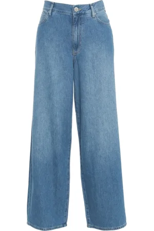 Pinko Jeans, Dames, Blauw, W28, Blauwe Wide Leg Jeans voor Vrouwen