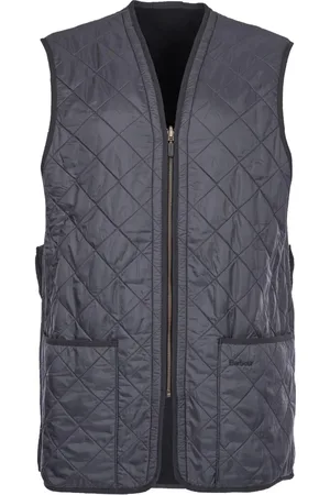 Barbour Jassen, Heren, Blauw, XL, Gewatteerd Vest Zip In Voering