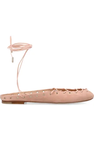 Chloé Schoenen, Dames, Roze, 38 EU, Suède, Peachy Gesloten Ballerina
