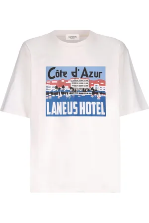 LANEUS Tops, Dames, Wit, L, Katoen, Jersey t-shirt logo