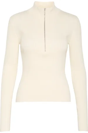 Gestuz Truien, Dames, , 2Xs, Ritssluiting Pullover Sweater Egret