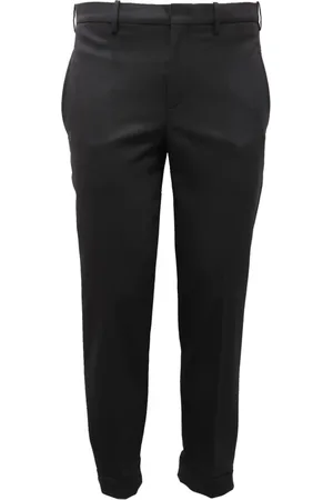 Neil Barrett Broeken, Heren, Zwart, S, Wol, Italiaanse Wolmix Slim Fit Broek