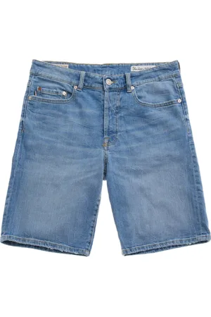 Blauer Korte broeken, Heren, Blauw, W33, Denim, Denim Bermuda Shorts met versleten effect