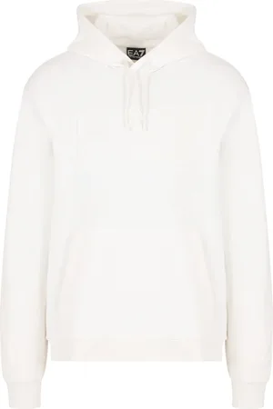 EA7 Sweatshirts & Hoodies, Heren, Wit, XL, Katoen, Witte Hoodie Sweatshirt Casual Sportieve Look