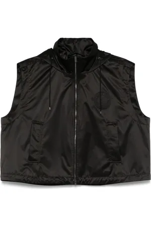Fendi Jassen, Dames, Zwart, M, Zwarte rits capuchonjas
