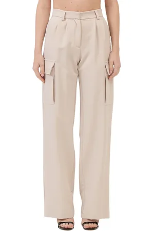 ERMANNO SCERVINO Broeken, Dames, , S, Polyester, Cargo broek in ijskleur