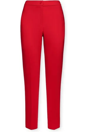 Elena Miro Broeken, Dames, Rood, M, Slimme broek in Maille Milano
