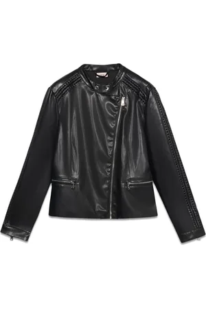 Oltre Jassen, Dames, Zwart, XL, Bikerjack met gevlochten details
