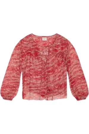 Isabel Marant Blouses & Shirts, Dames, Rood, S, Chiffon, Gedrukte Chiffon Gerimpelde Top