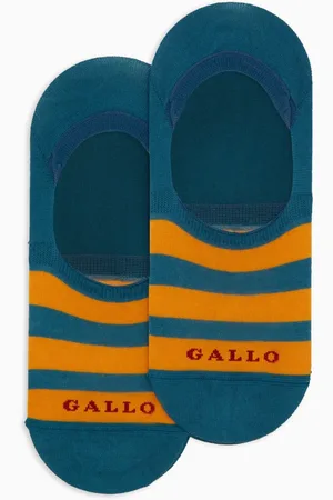 Gallo Ondergoed, unisex, Veelkleurig, XS, Katoen, Unisex groene katoenen onzichtbare sokken met tweekleurig streep patroon