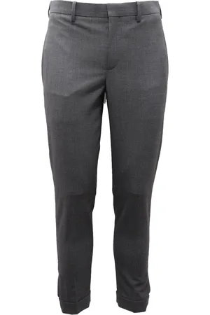 Neil Barrett Broeken, Heren, Grijs, S, Wol, Slim Fit Grijze Wollen Broek
