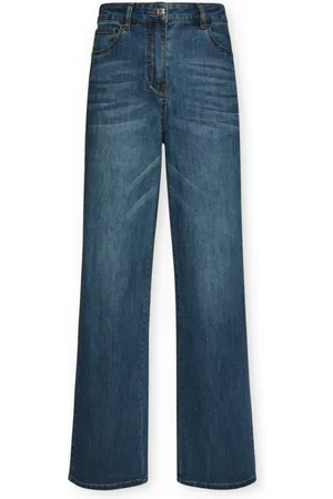 Elena Miro Jeans, Dames, Blauw, 5Xl, 5-Pocket-jeans met wijde pijpen