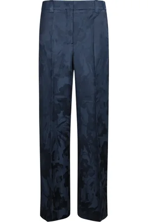 Incotex Broeken, Dames, Blauw, L, Leer, Blauwe Broek voor Vrouwen